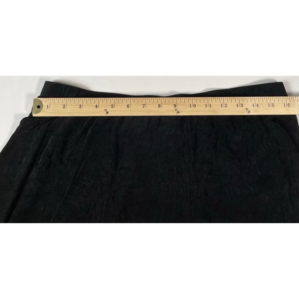 Vintage Chicos Travelers Black Maxi Fit Flare Skirt Sheer Elastic Waist SZ 3